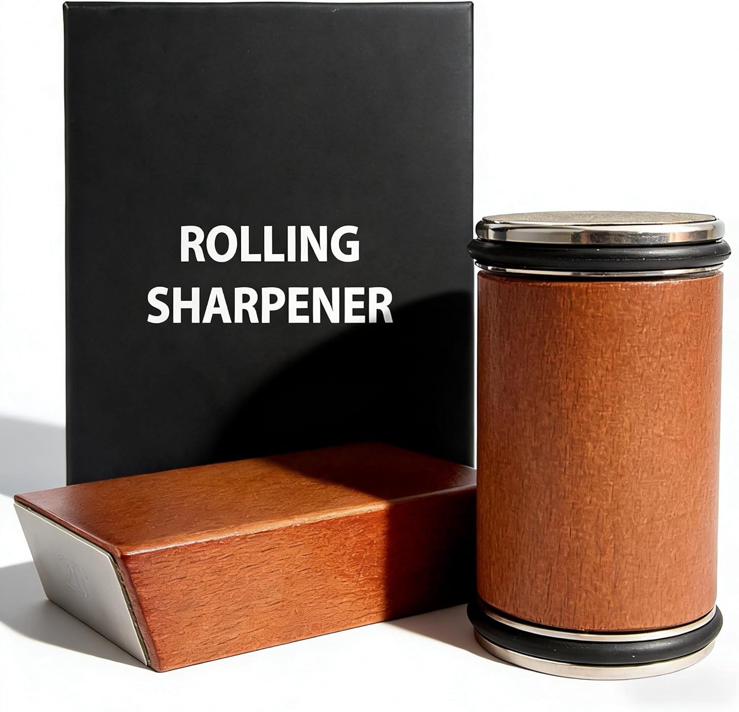 Bladeon Knife Sharpener, Rolling Knife Sharpener with Diamond & Ceramic Abrasives and 15/20° Magnetic Angle Guide for Kitchen, Chef & Outdoor Knives - Image 4