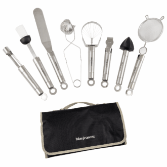 Blue Jean Chef 8-Piece Kitchen Tool and Gadget Set, Stainless-Steel Kitchen Tools with Storage Pouch, Dishwasher Safe