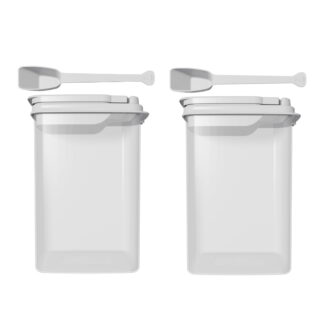Buddeez 3.25 Quart Plastic Flour Containers with Scoops, Set of 2