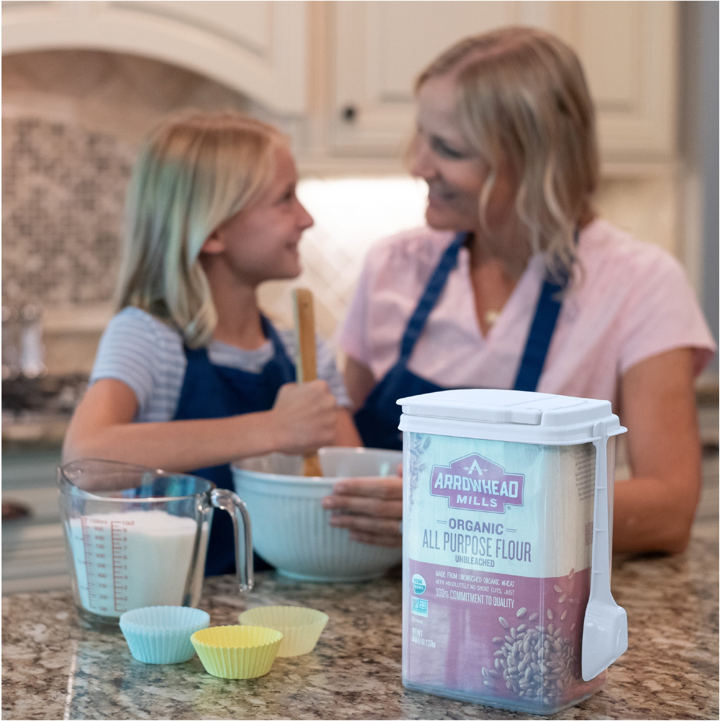 Buddeez 3.25 Quart Plastic Flour Containers with Scoops, Set of 2 - Image 2