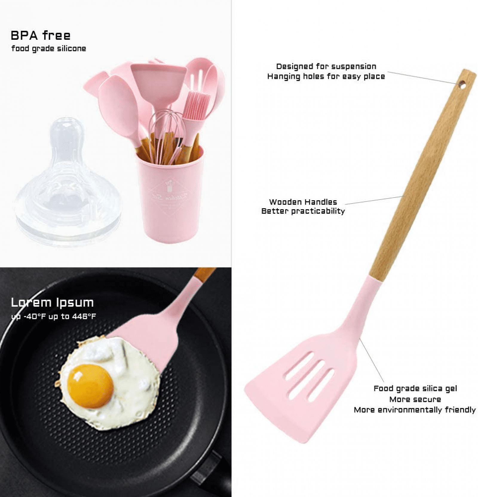 Caliamary Silicone Kitchen Utensil Set, 11 pcs - Image 4