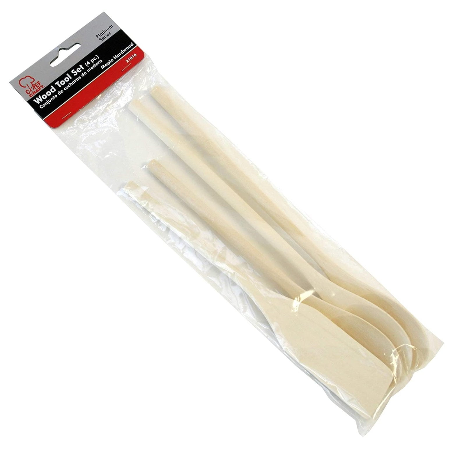 Chef Craft Maple Hardwood Cooking Spoon Set with Wooden Spoons (4 Pack) - Image 2