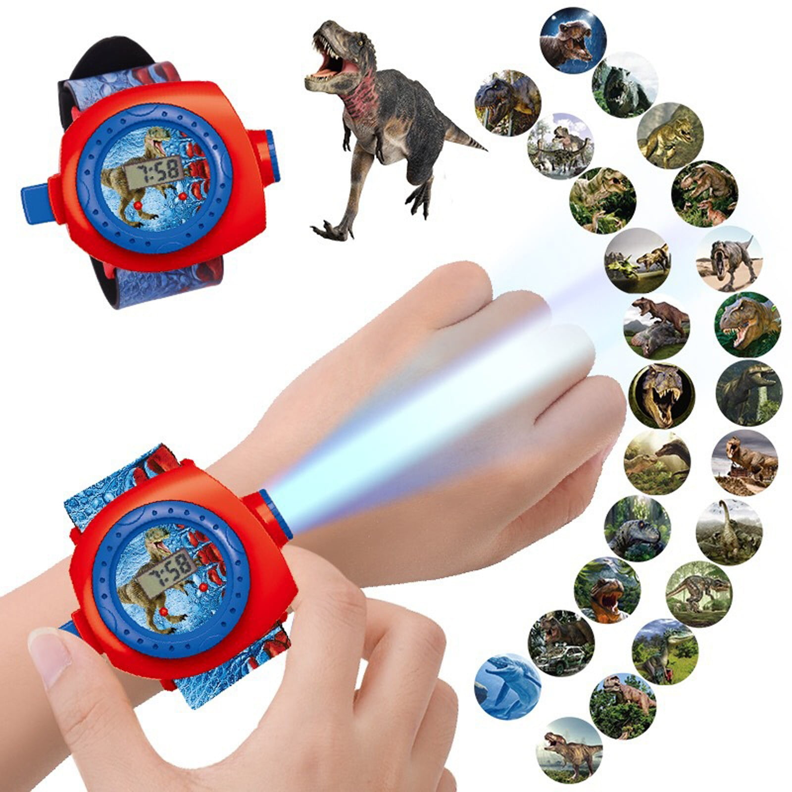 ChicYu 24 Dinosaur Images LED Light Up Projection Watch for Kids Electronic Toy with Glowing for Boys Girls Enhances Visual Stimulation - Image 2