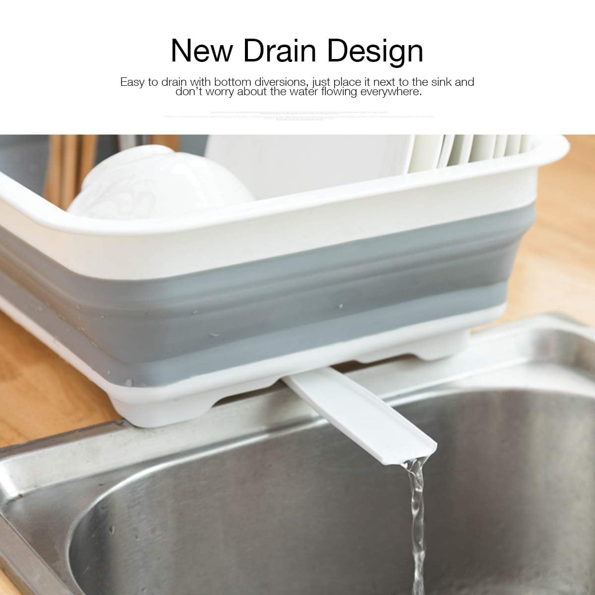 Collapsible Dish Drying Rack Portable Dinnerware Drainer Organizer for Kitchen RV Campers Travel Trailer Space Saving Kitchen Storage Tray - Image 3
