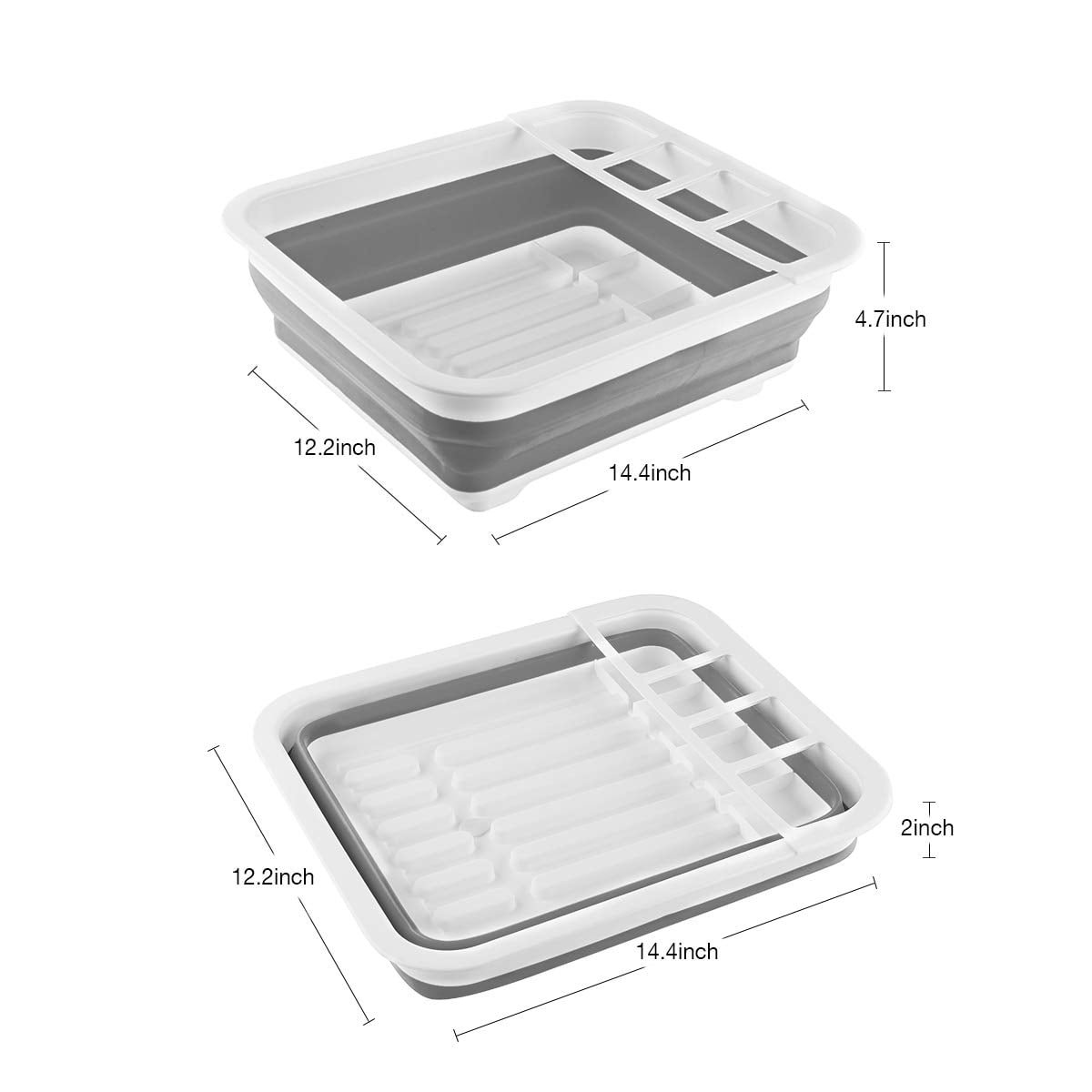 Collapsible Dish Drying Rack Portable Dinnerware Drainer Organizer for Kitchen RV Campers Travel Trailer Space Saving Kitchen Storage Tray - Image 4