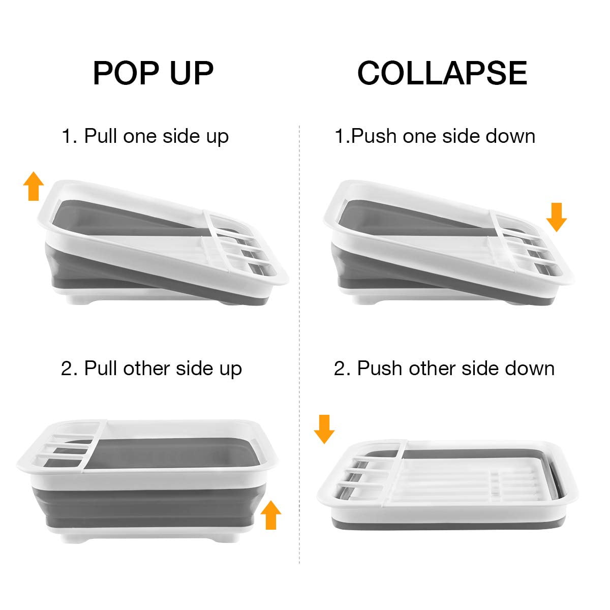 Collapsible Dish Drying Rack Portable Dinnerware Drainer Organizer for Kitchen RV Campers Travel Trailer Space Saving Kitchen Storage Tray - Image 2