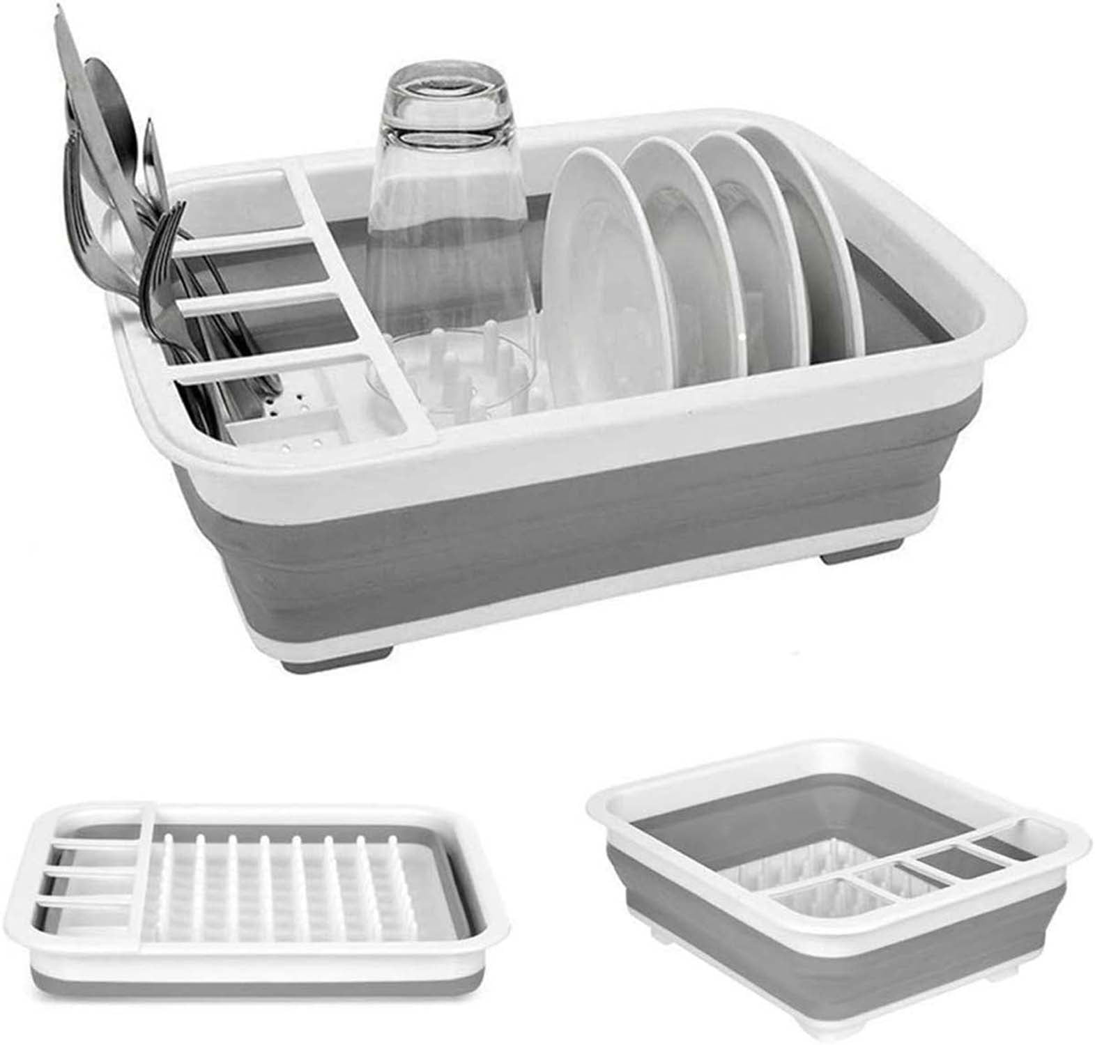 collapsible dish drying rack portable dish drainer dinnerware organizer kitchen rv campers storage