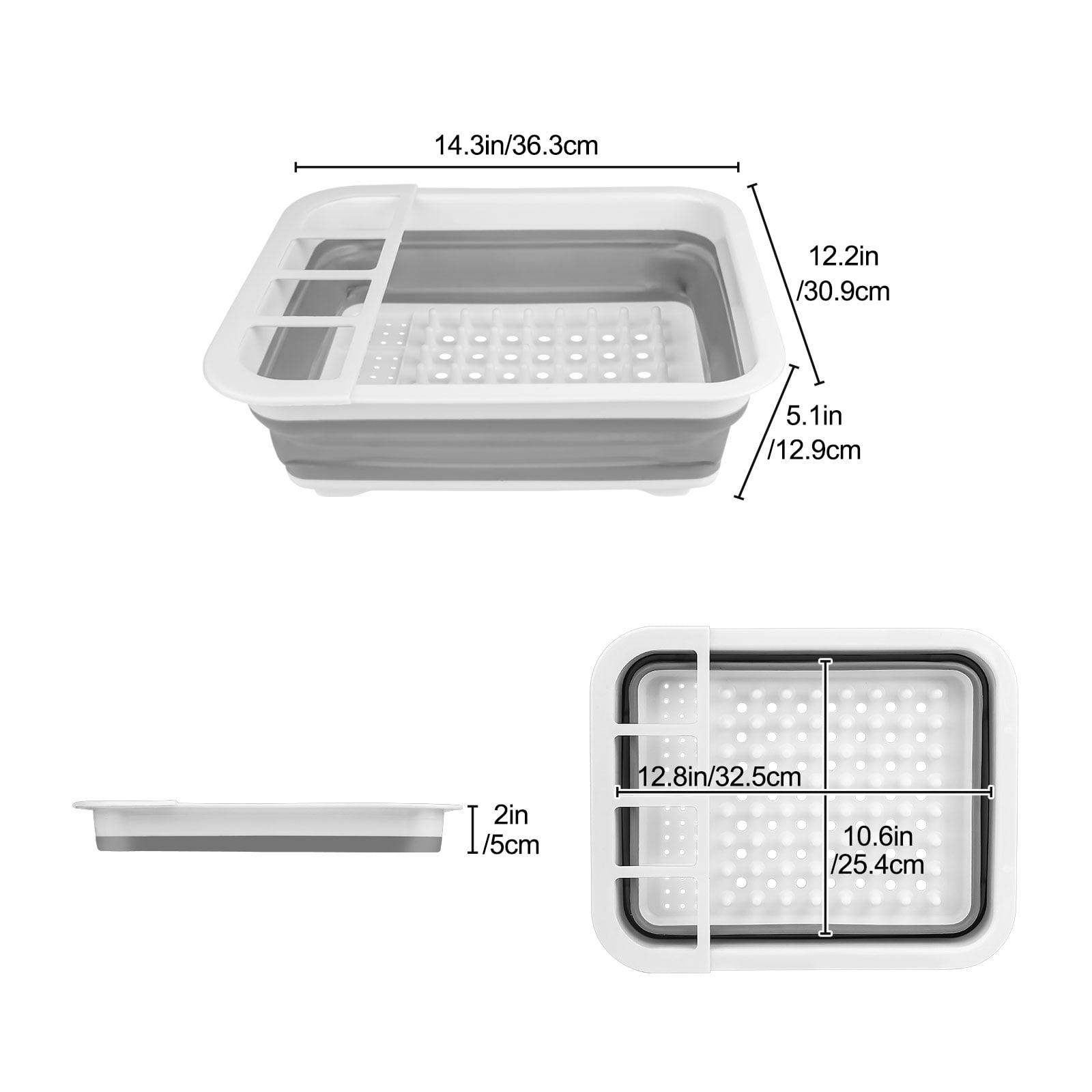Collapsible Dish Drying Rack, TSV Portable Dinnerware Organizer for Kitchen RV Campers Storage, Space Saving Kitchen Storage Tray - Image 2