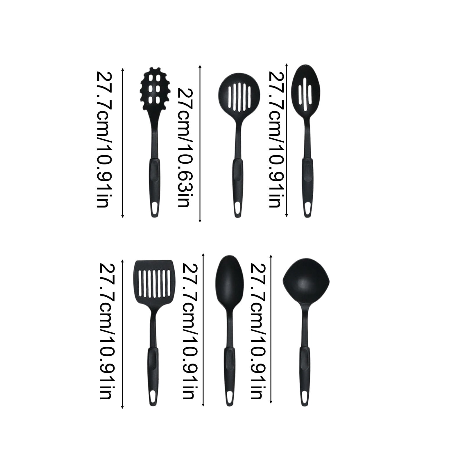 COM1950s Kitchen Utensil Set, 6-Piece Non-Stick Spatula Set, Plastic Cooking Tools for Nonstick Cookware, Daily Home Kitchen Use - Image 5
