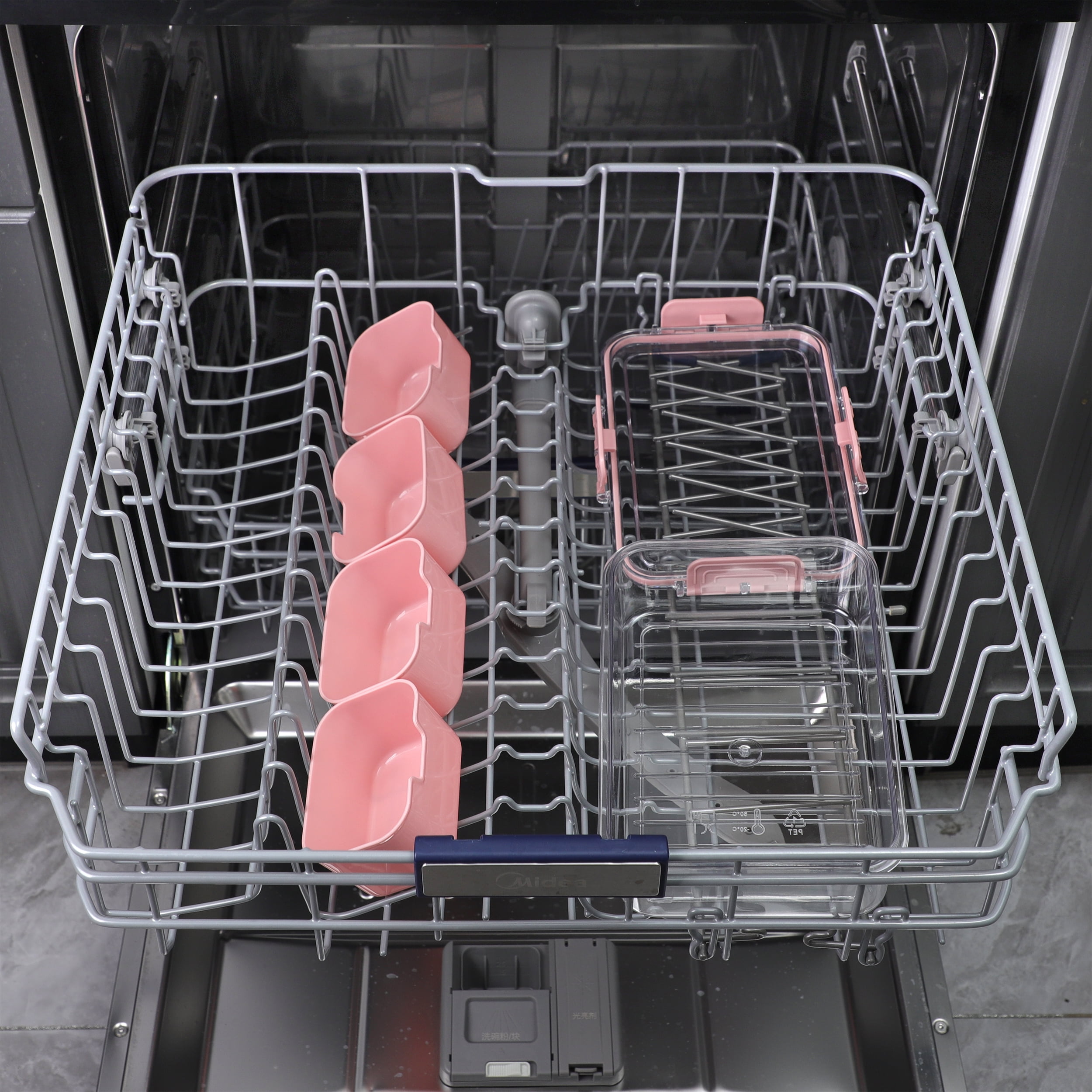 Cook with Color 4-Compartment Mini Snack Box Food Storage Carrier, Charcuterie Container, Portable and Dishwasher Safe, Pink - Image 4