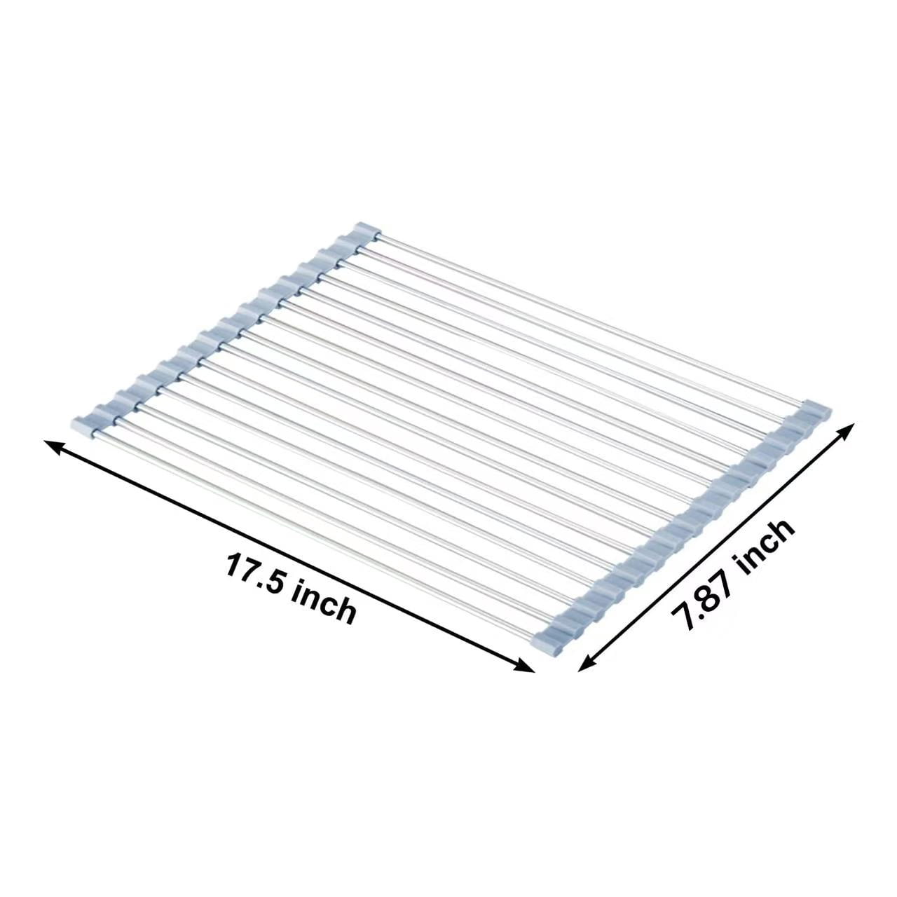 Dihmpor Over The Sink Dish Drying Rack, Roll Up Dish Drying Rack Kitchen Dish Rack Stainless Steel Sink Drying Rack, Foldable Dish Drainer, Gray - Image 5