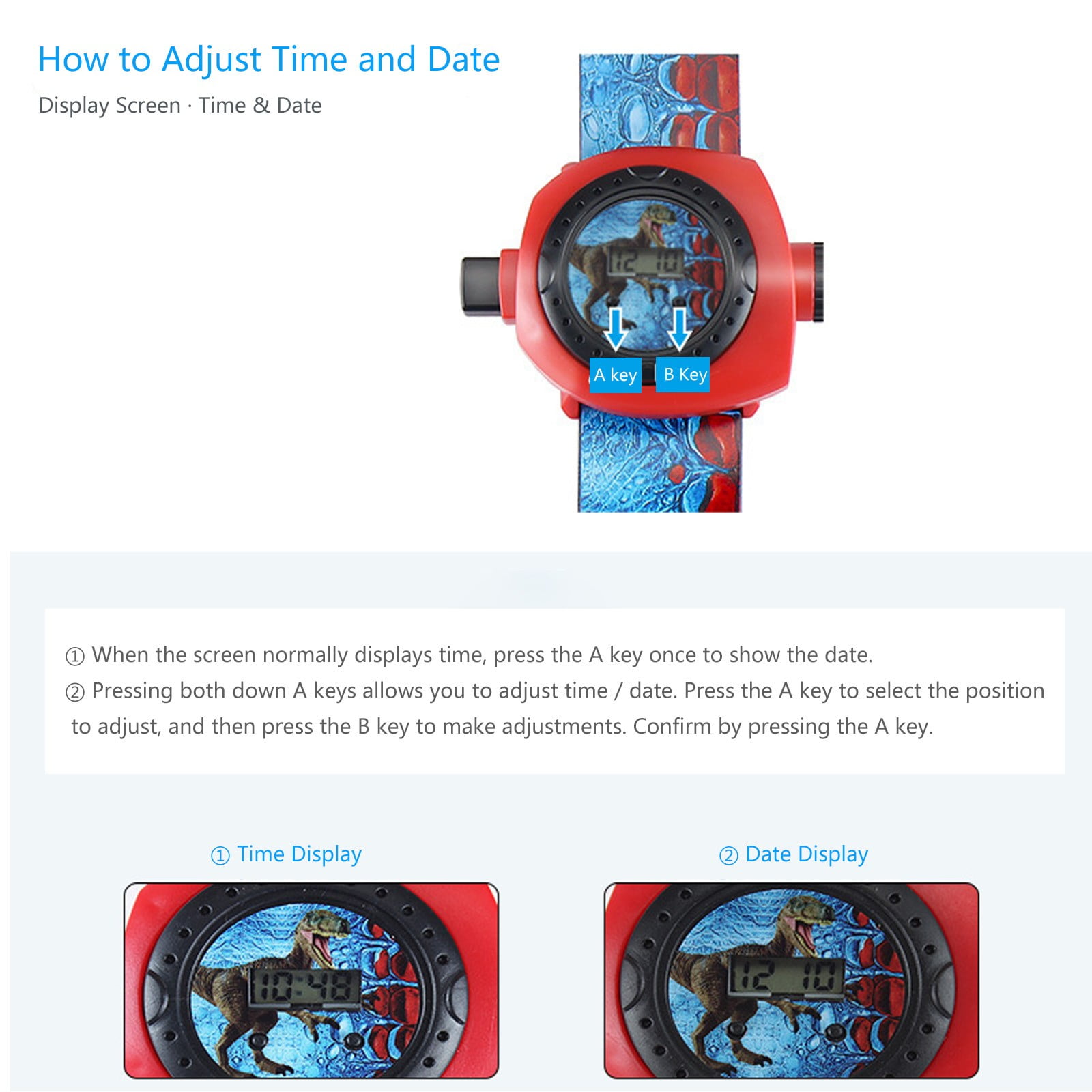 Dinosaur Projection Watch, Kids Electronic Watch With Dinosaur Images, Fun Light Up Toy Watch, Educational Watch For Children, Learning Toy For Toddlers And Kindergarten, Projector Wrist Watch - Image 5