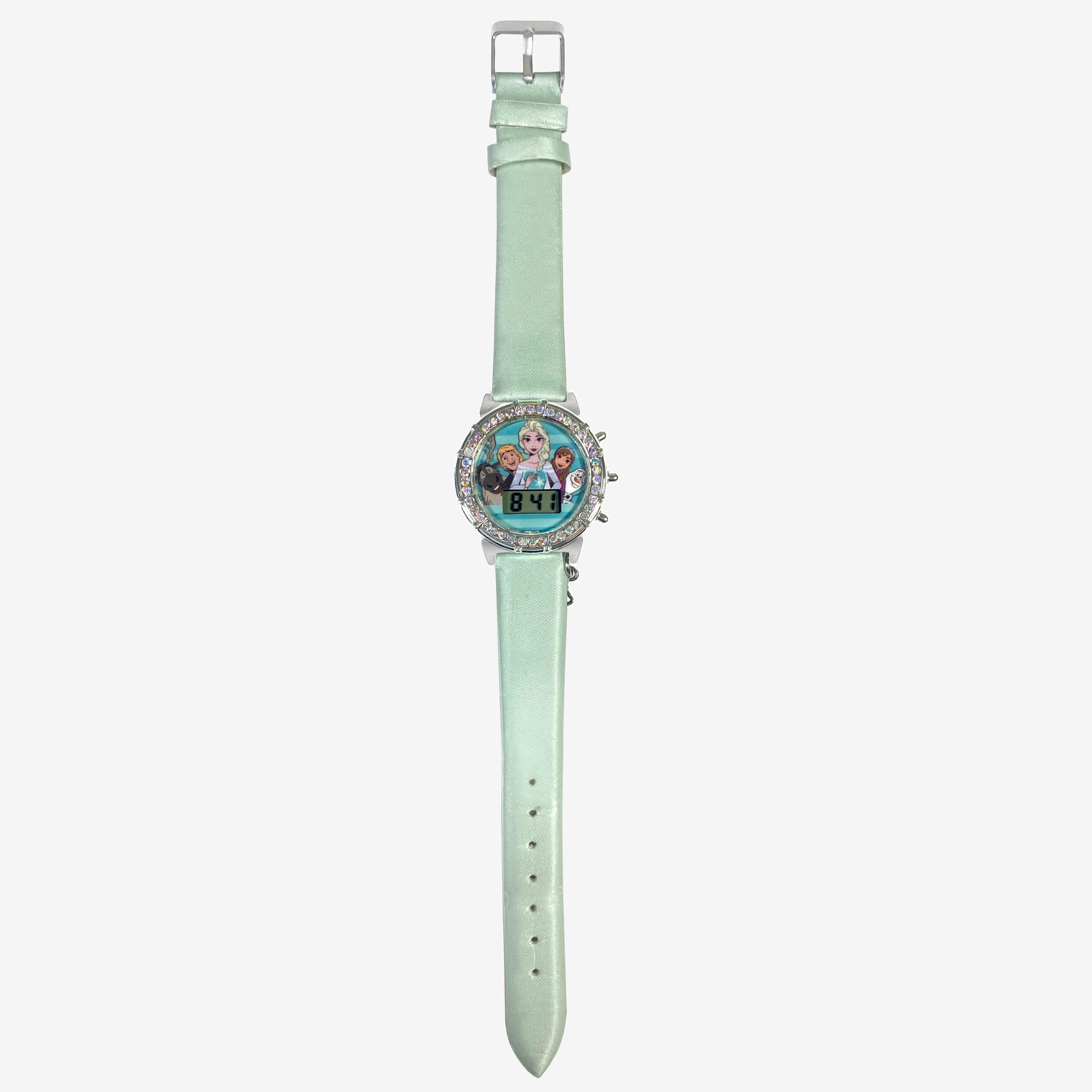 Disney Fronzen Kids LCD Watch with Shiny Satin Strap in Blue Model# FZN4888WM - Image 3