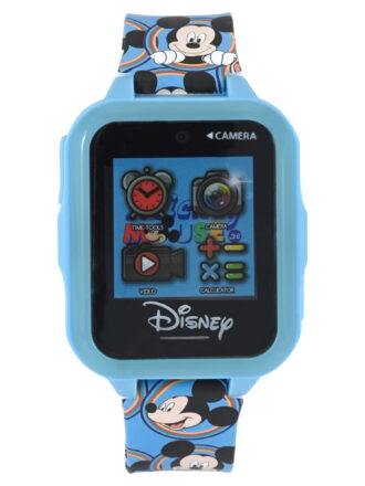 Disney Mickey Mouse iTime Unisex Child Smart Watch with Silicone Strap and Blue Case 42mm