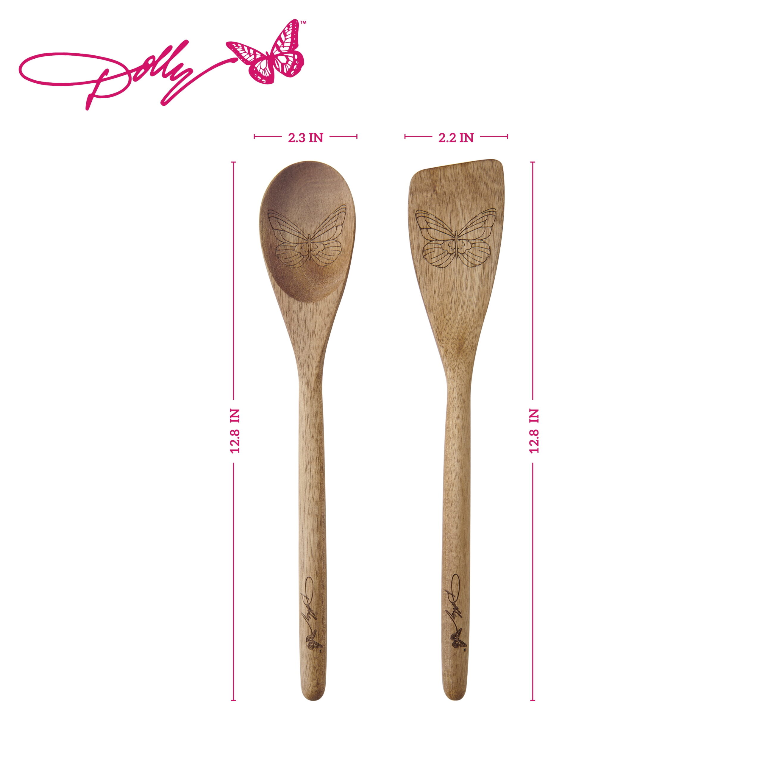 Dolly Parton Acacia Wood Kitchen Tool Set of 2 - Image 5