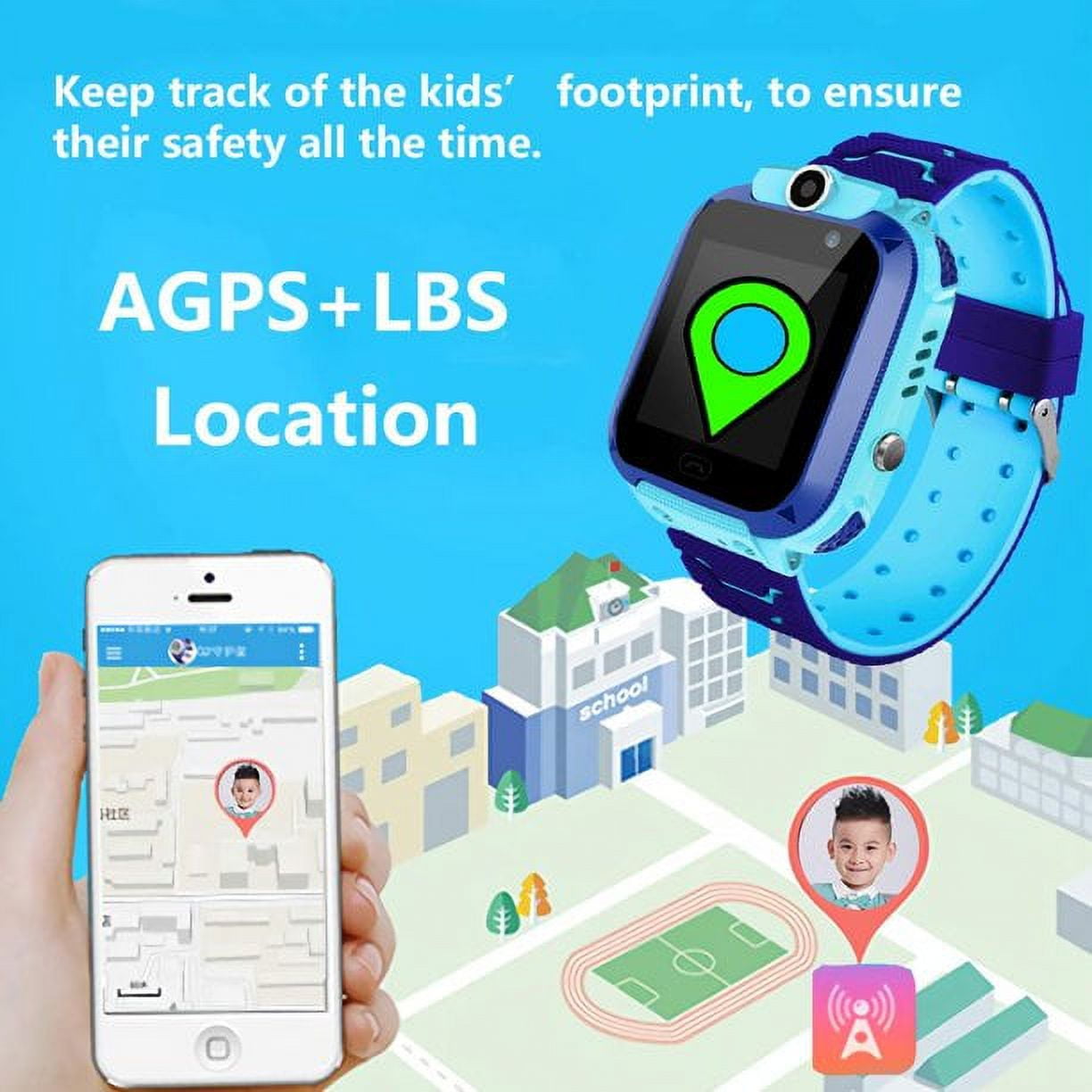 SHELLTON Kids Smartwatch Waterproof AGPS Tracker Anti-Lost Smart Watch Phone for Children 3-12 Girls Boys SOS Call Remote Camera Two Way Call Touch Screen Games Christmas Birthday - Image 2