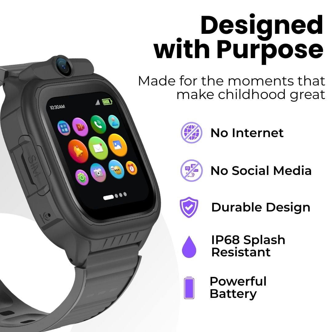 EmojiKidz 2026 GPS Smartwatch for Kids with 4G Calling & Texting, Camera, School Mode, SOS Alerts – Safe Phone Watch & Tracker - Image 3