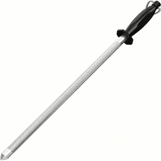 EXLEAF Knife Sharpener Rod 12 Inch, Professional Honing Rod for Knife Sharpening with Hanging Hook, Black