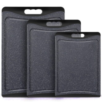 Extra Large Cutting Boards, AOKIWO Plastic Cutting Boards for Kitchen (Set of 3)Meat, Veggies Cutting Board Set Dishwasher Chopping Board with Juice Grooves Easy-Grip Handles, Dark Grey