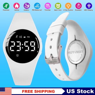 Fitness Pedometer Watch No Bluetooth No App IP68 Waterproof Watch for Women/Kids, Digital Watch with Alarm Clock Timer Step Counter