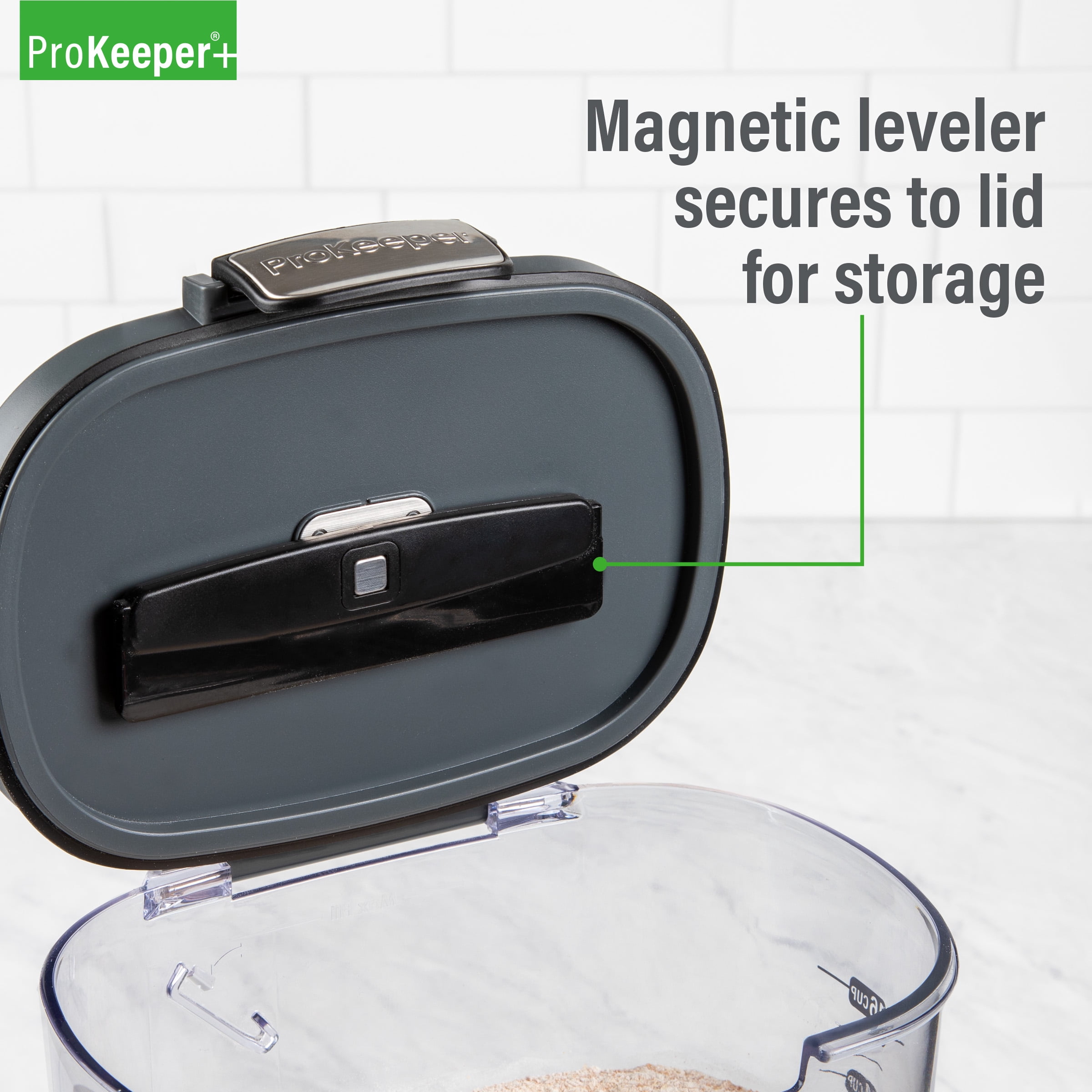 Flour ProKeeper+ Airtight Flour Storage Container with Magnetic Leveler and Stainless-Steel Latch, 5 lb Capacity, Ideal Use for Pantry Organization and Food Storage - Image 4