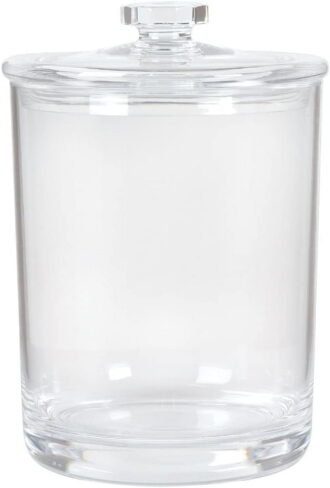 ForPro Acrylic Apothecary Jar with Lid, 60 Oz Storage Container for Bathroom, Kitchen and Office, 7.75" x 5"