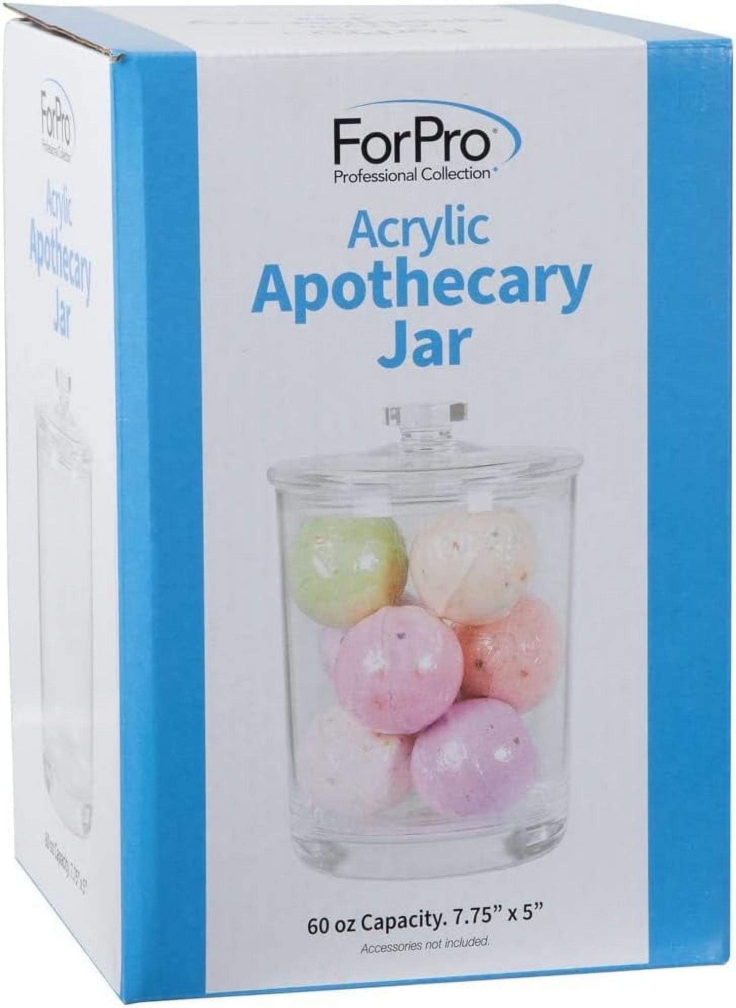 ForPro Acrylic Apothecary Jar with Lid, 60 Oz Storage Container for Bathroom, Kitchen and Office, 7.75" x 5" - Image 3