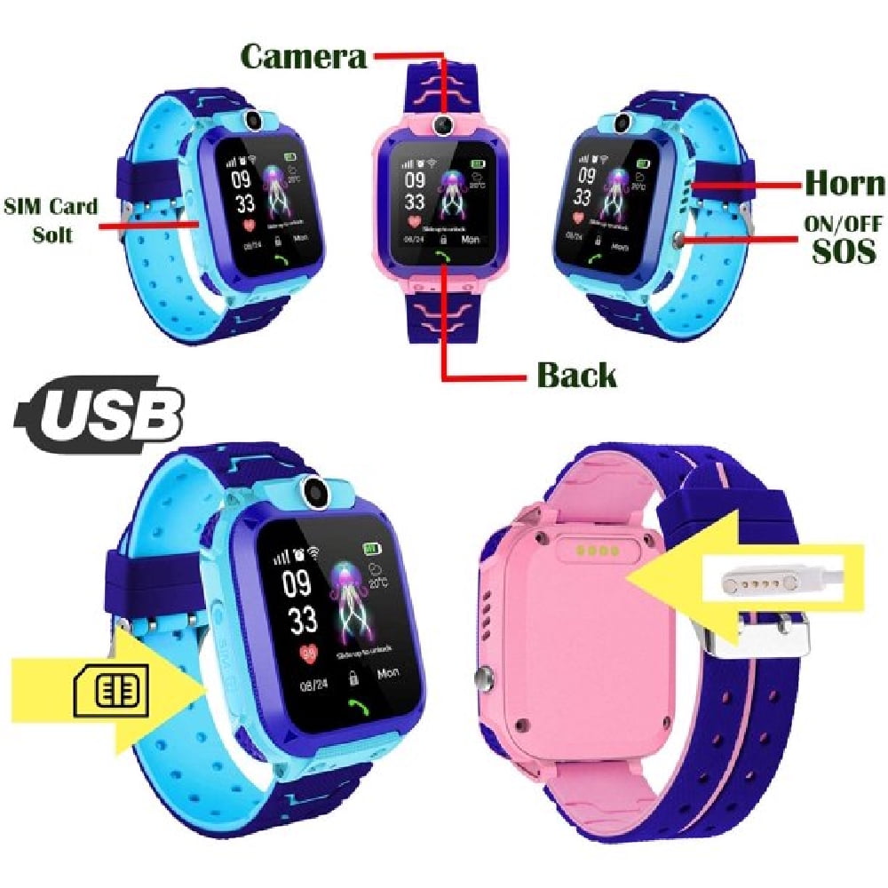 FZFLZDH Kids Smartwatch Waterproof AGPS Tracker Anti-Lost Smart Watch Phone for Children 3-12 Girls Boys SOS Call Remote Camera Two Way Call Touch Screen Games Christmas Birthday - Image 4
