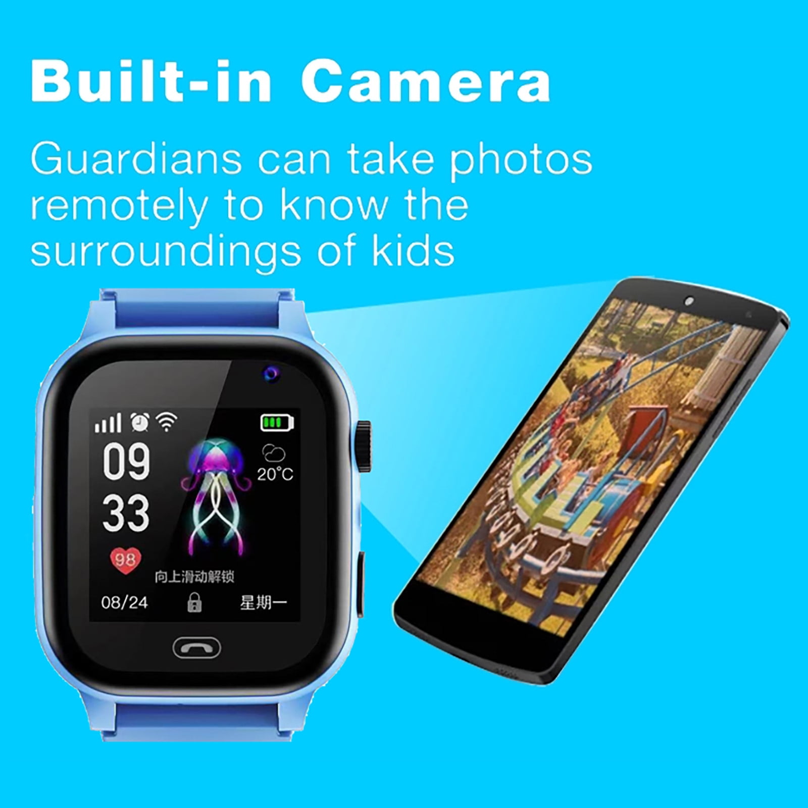 Gecau S30 Smart Watch For Kids Girls Boys - Smart Watch For Children, Equipped With Music Player, Alarm Clock, Camera, Weather Calendar, Christmas Birthday Gi - Image 2