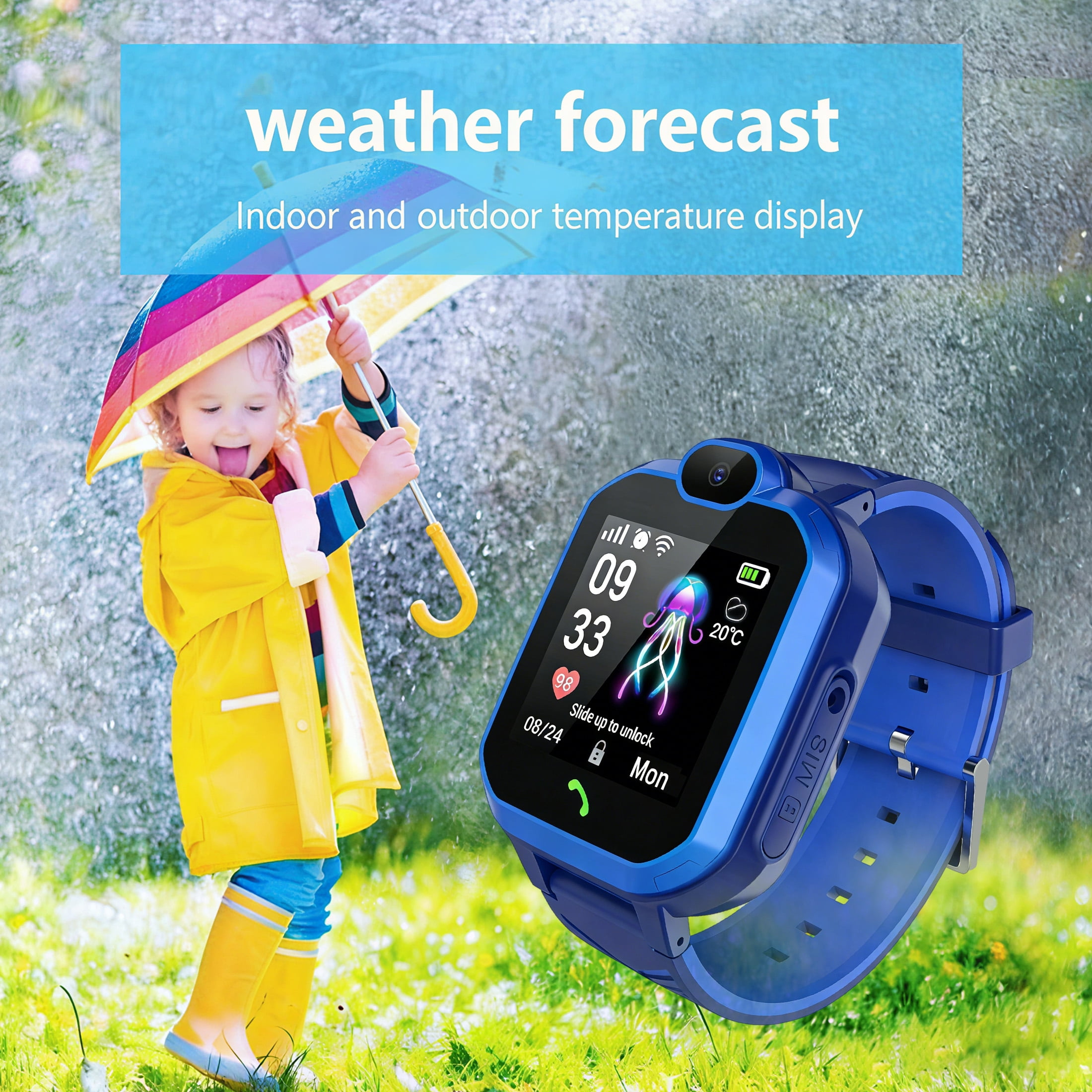 GJX Kid Smart Watch With Real Time GPS Tracking And SOS Button Kids Smartwatch Waterproof Shockproof Smart Watch For Kids For School Safety Toddler Watch - Image 4