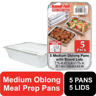 Handi-Foil 5 Piece Aluminum Food Container Set with Lids
