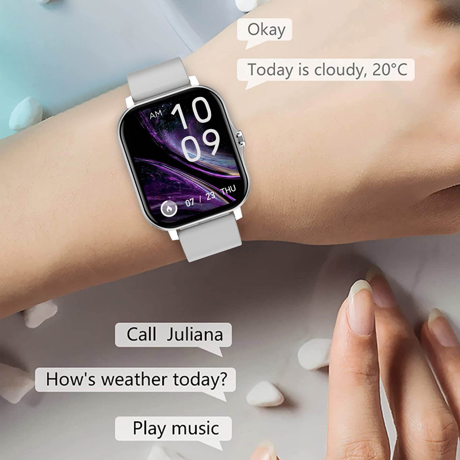 HHBEAUTY Smartwatch - Waterproof Bluetooth Calling Smart Watch, Sleep Monitoring, Fitness Tracker, Gift for Kids and Family and Friends - Image 3