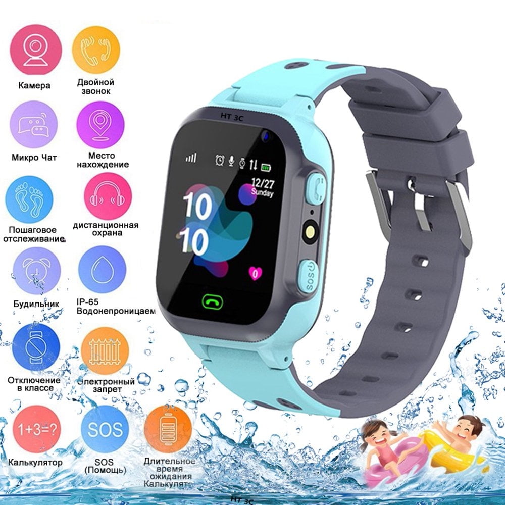 FZFLZDH Kids Smart Watch Waterproof with LBS Tracker Phone Smartwatch Touch Screen Sport Smartwatch with Voice Chat SOS Help Anti-Lost Calling Phone Watches for Girls Boys Children Teen Student