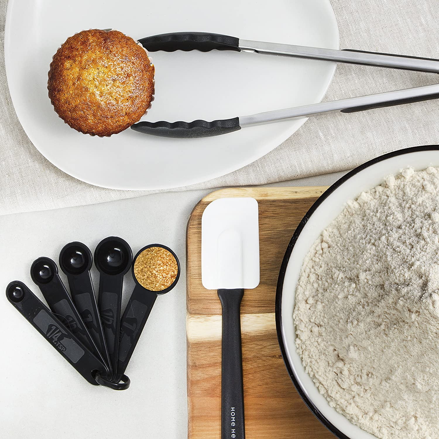Home Hero 25 Pcs Silicone Spatula Kitchen Utensils Set - Stainless Steel and Nylon, Black - Image 5