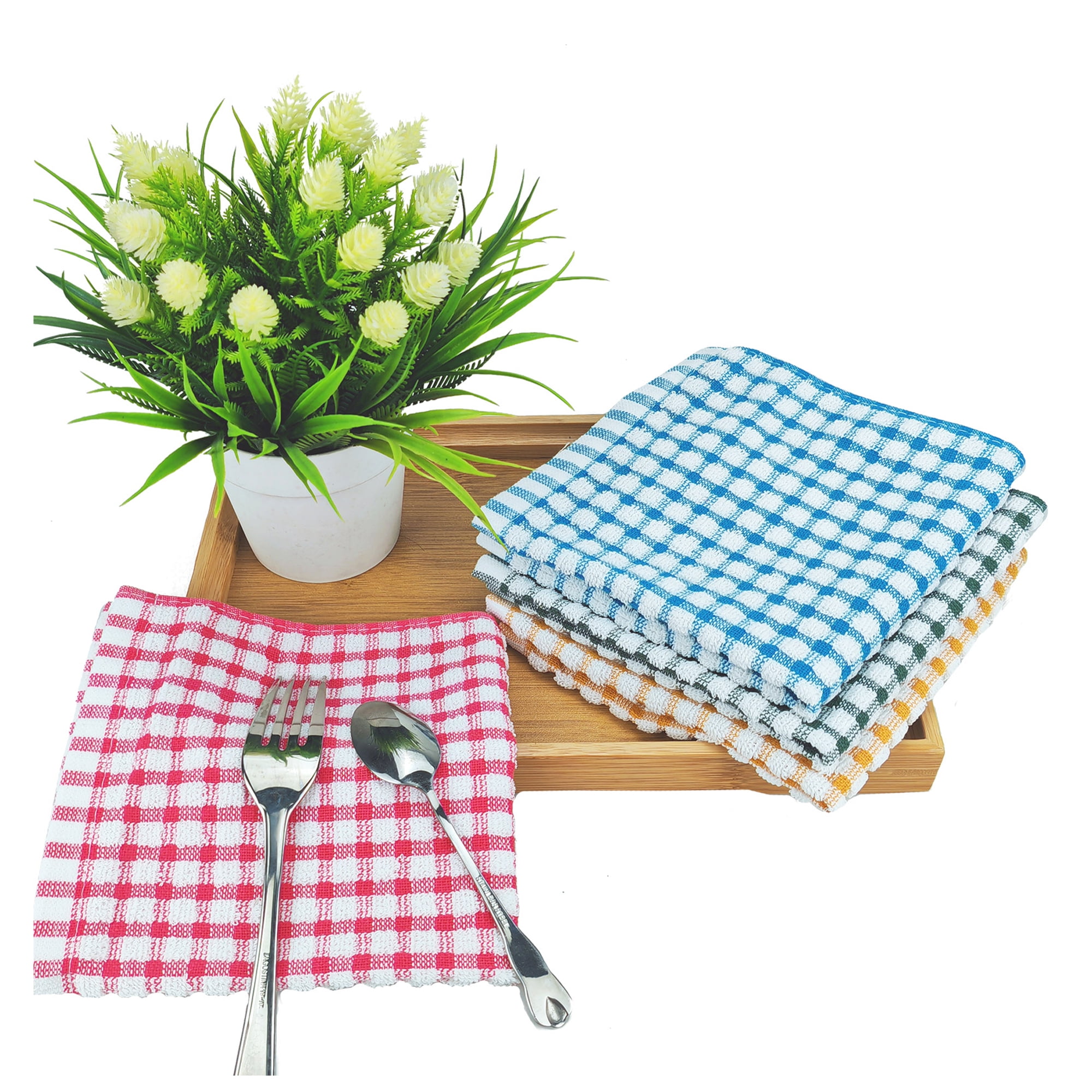 Homieway Dish Cloths for Kitchen Washing Dishes, Super Absorbent Dish Rags, Cotton Kitchen Dish Towels Pack of 12, 12x12 Inches - Image 5