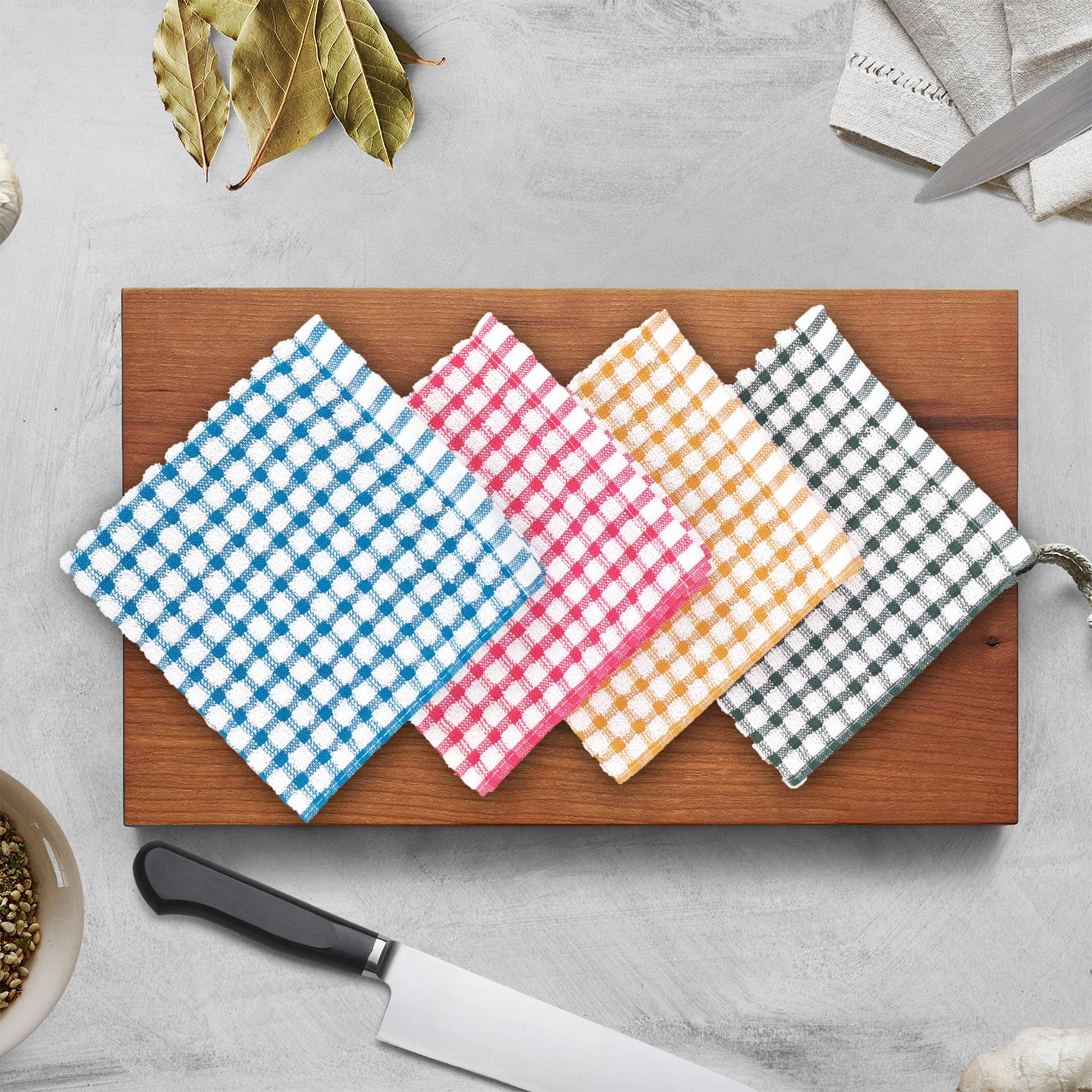 Homieway Dish Cloths for Kitchen Washing Dishes, Super Absorbent Dish Rags, Cotton Kitchen Dish Towels Pack of 12, 12x12 Inches - Image 2