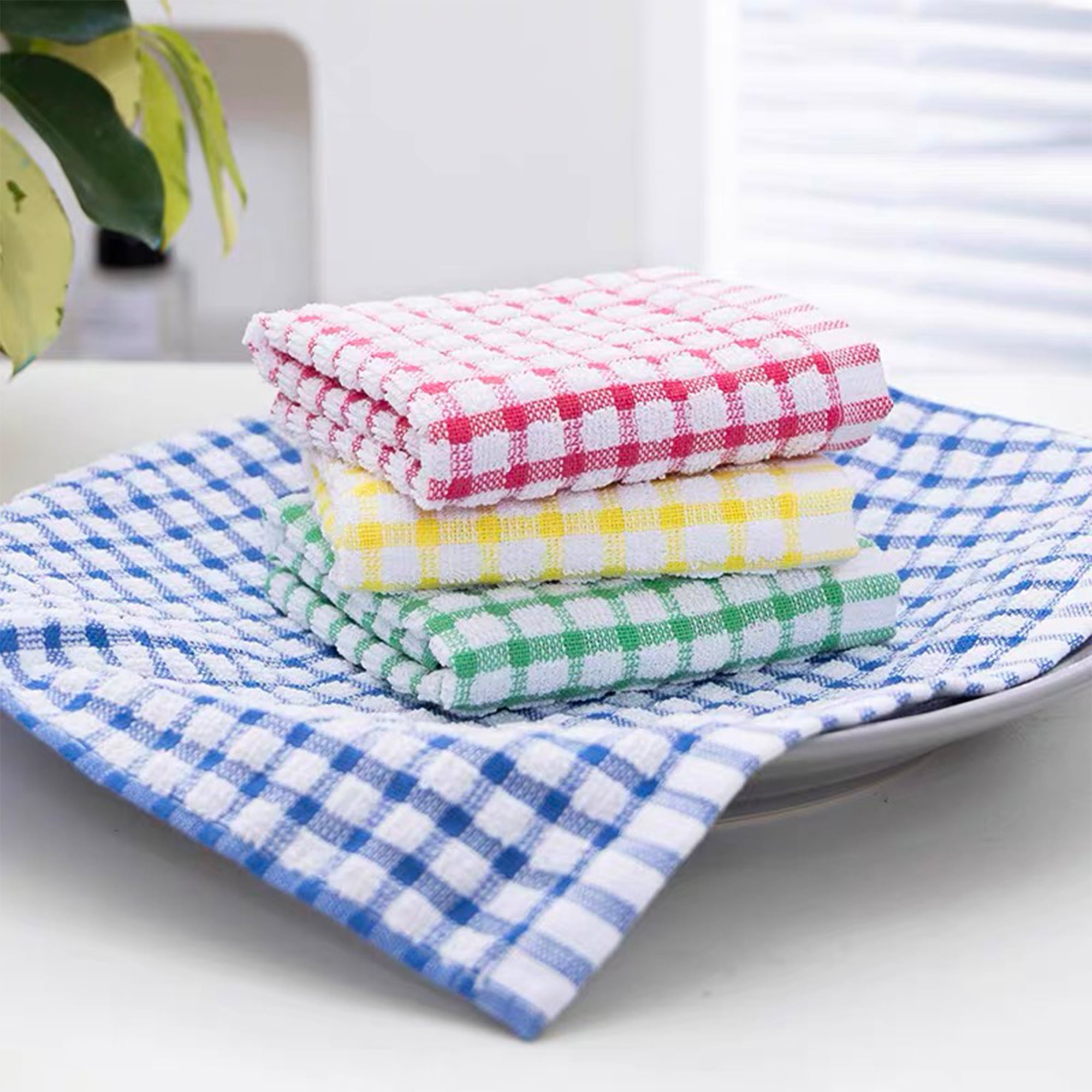 Homieway Dish Cloths for Kitchen Washing Dishes, Super Absorbent Dish Rags, Cotton Kitchen Dish Towels Pack of 12, 12x12 Inches - Image 4