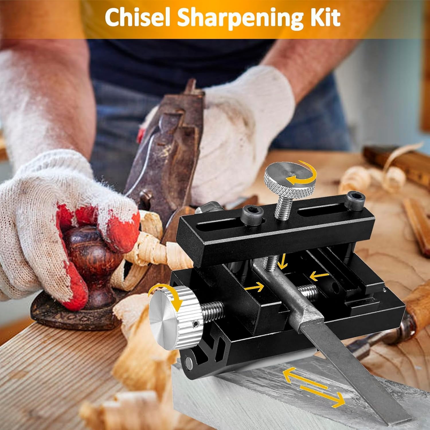 Honing Guide Tool for Woodworking,Chisel Sharpening Jig,Chisels Sharpener of Whetstone,Adjustable Angle Chisel Sharpener Fits Planer and Blades 0-2.55 inches - Image 4