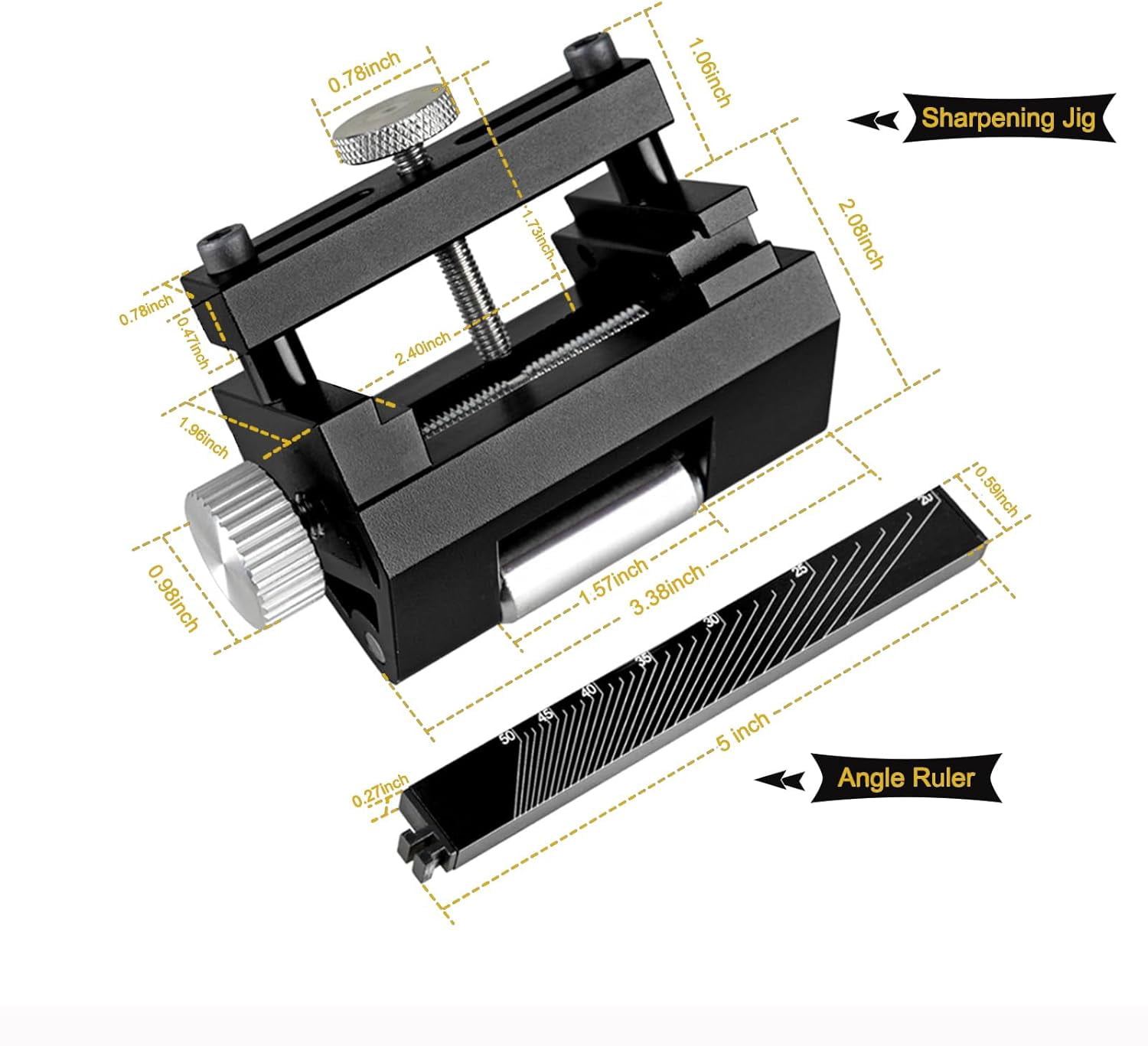 Honing Guide Tool for Woodworking,Chisel Sharpening Jig,Chisels Sharpener of Whetstone,Adjustable Angle Chisel Sharpener Fits Planer and Blades 0-2.55 inches - Image 2