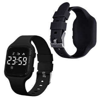 HUYVMAY Kids Digital Pedometer Watch,USB Rechargeable Watch with Alarm Clock/Stopwatch/Calorie/Distance/Step Tracker for Boys Girls (Age Group 5-16)