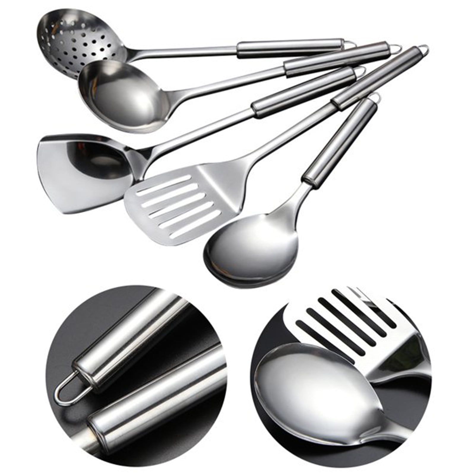 Ikeay Tableware Stainless Steel Kitchen Cooking Tools Cutlery Set Spatula Spoon Spoon 5Pc Tableware - Image 3