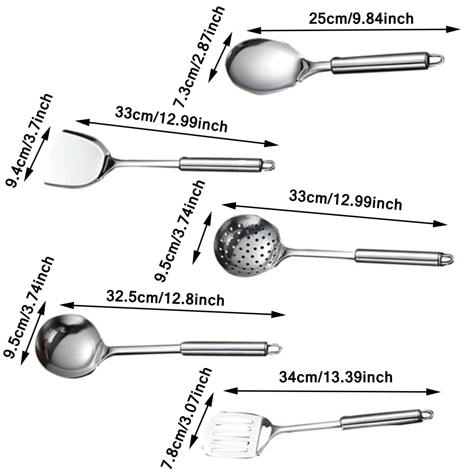 Ikeay Tableware Stainless Steel Kitchen Cooking Tools Cutlery Set Spatula Spoon Spoon 5Pc Tableware - Image 2