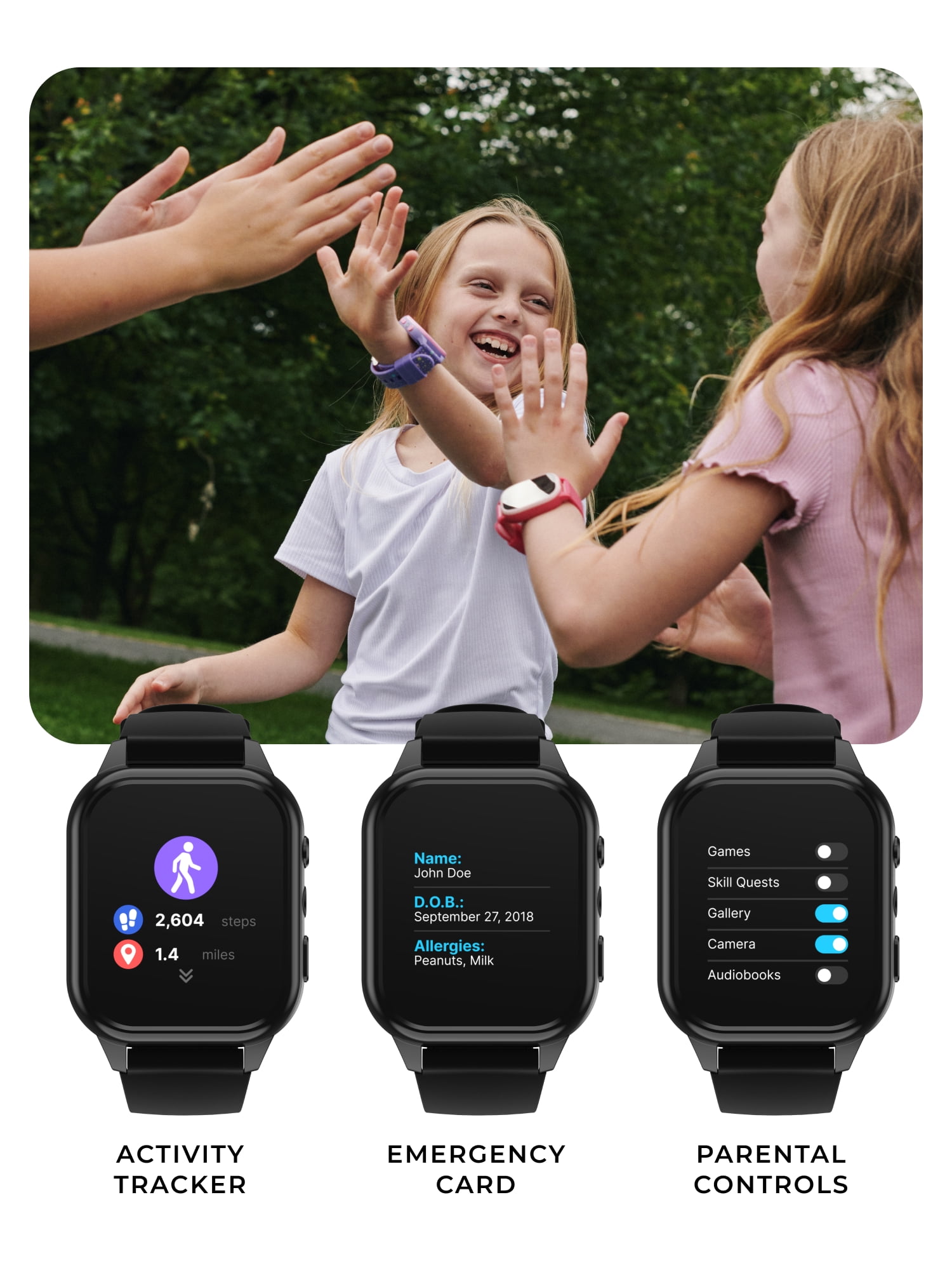 iTech Jr. 4 Kids Girls' Smartwatch with Camera, Audiobooks, and Games – Pink Case with Pink Strap - Image 3
