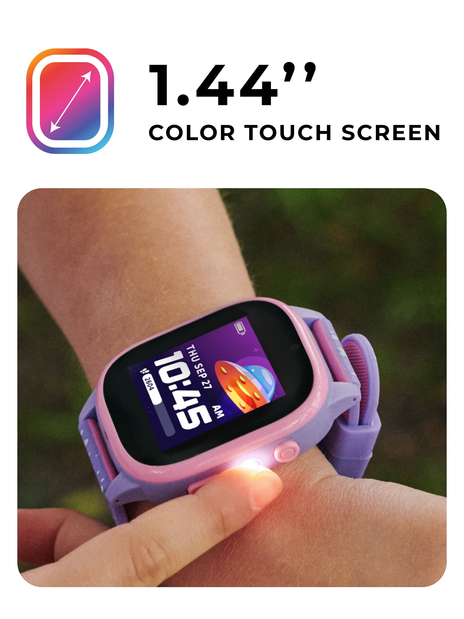 iTech Jr. 4 Kids Girls' Smartwatch with Camera, Audiobooks, and Games – Pink Case with Pink Strap - Image 2