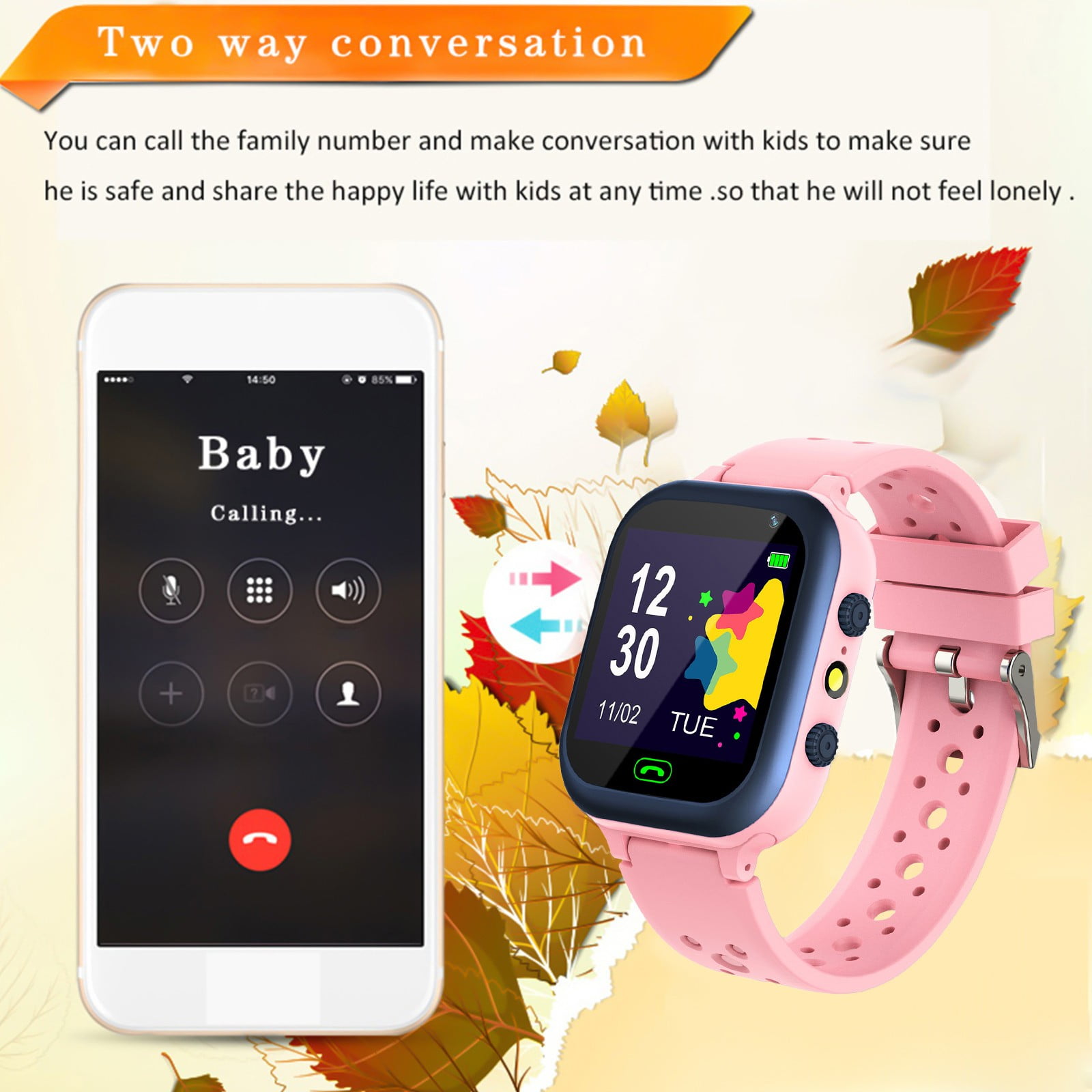 Jubipavy Kids Smart Watch For Boys Girls Ages 3-12 With Games Video Camera Music Player Call 12/24 Hour Clock Flashlight Calculator HD Touchscreen - Image 4