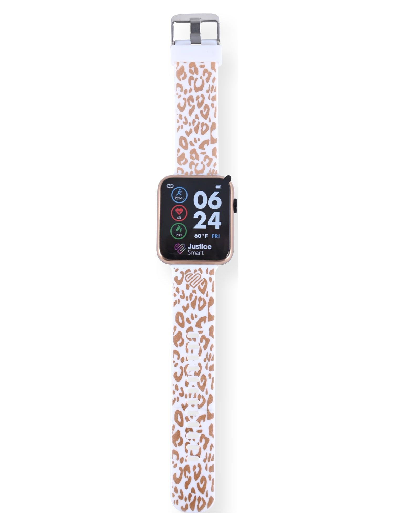 Justice Female Tween Smart Watch with Leopard Silicone Strap (JSE4210WM) - Image 2
