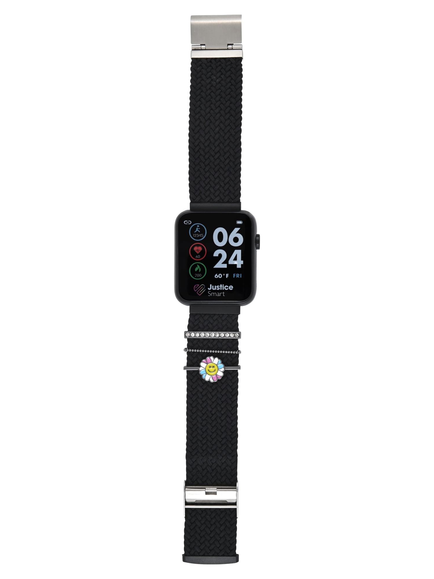 Justice iTime Unisex Child Smart Watch with Black Mesh Magnetic Strap and Black Case 42mm - Image 4