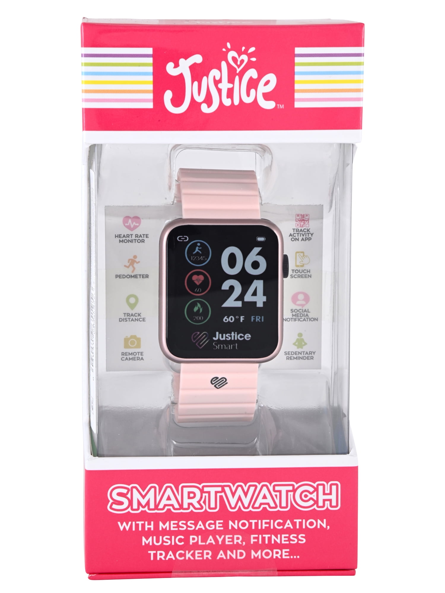 Justice iTime Unisex Child Smart Watch with Blush Metal Magnetic Strap and Blush Case 42mm - Image 4