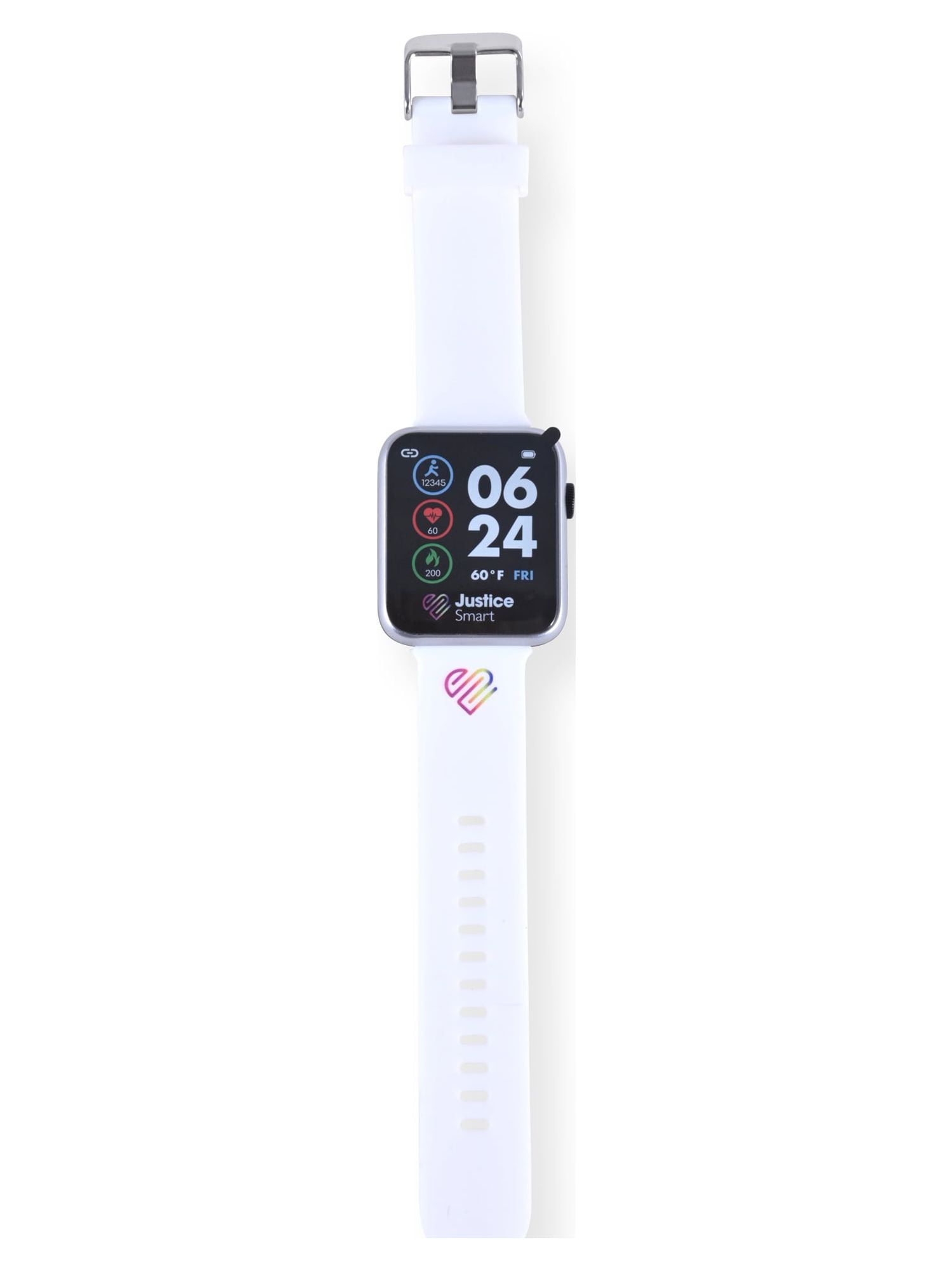Justice Unisex Child Smart Watch with Silicone Perforated Band in White (JSE4202WM) - Image 2