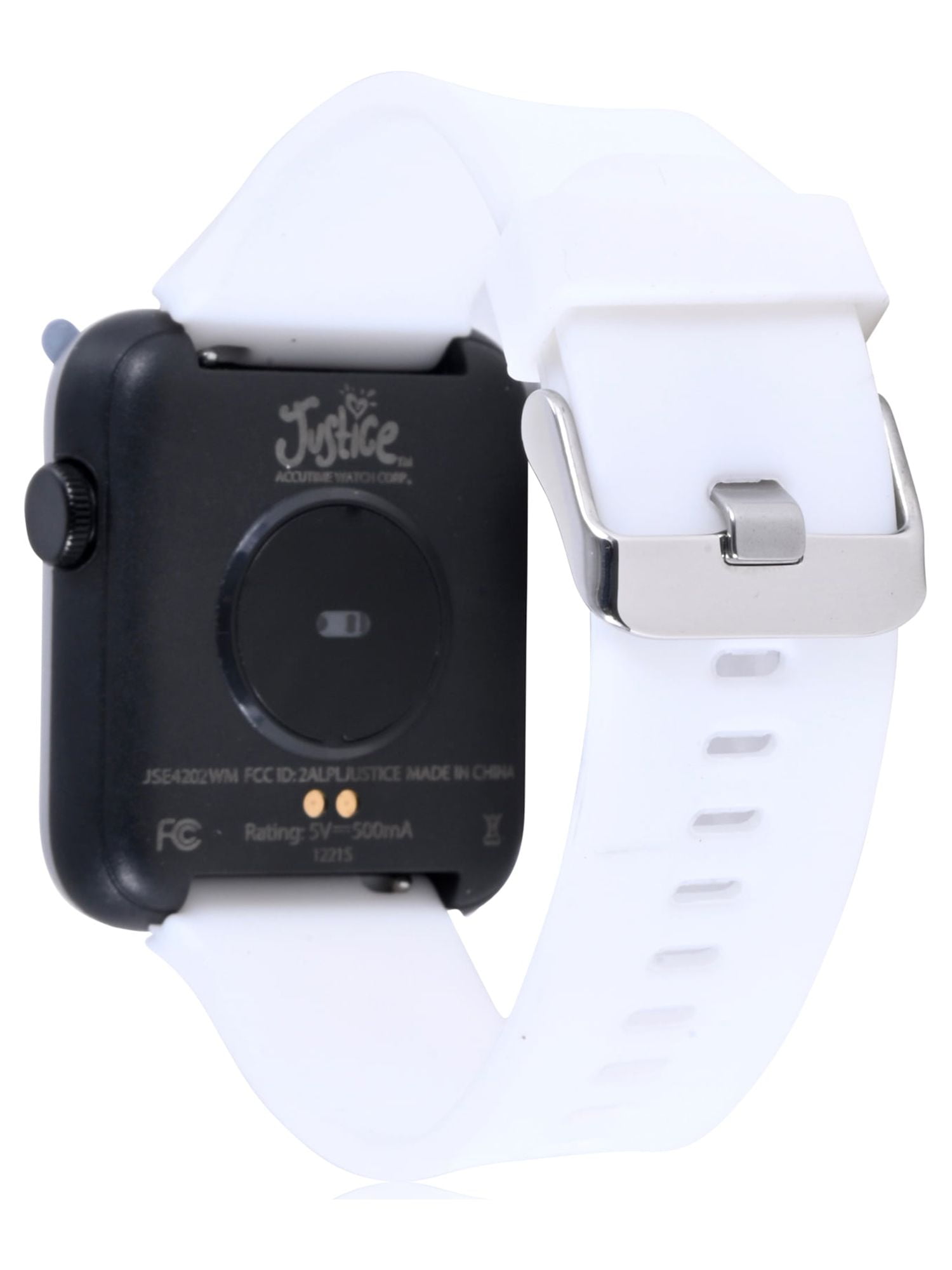 Justice Unisex Child Smart Watch with Silicone Perforated Band in White (JSE4202WM) - Image 4